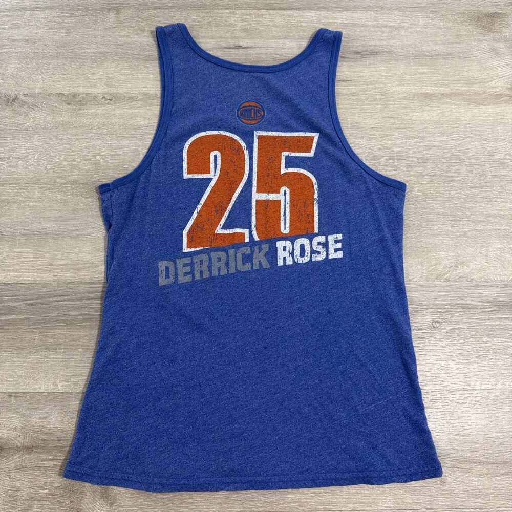 New York Knicks Shirt Derrick Rose Majestic Threads Men’s Small Blue Sleeveless